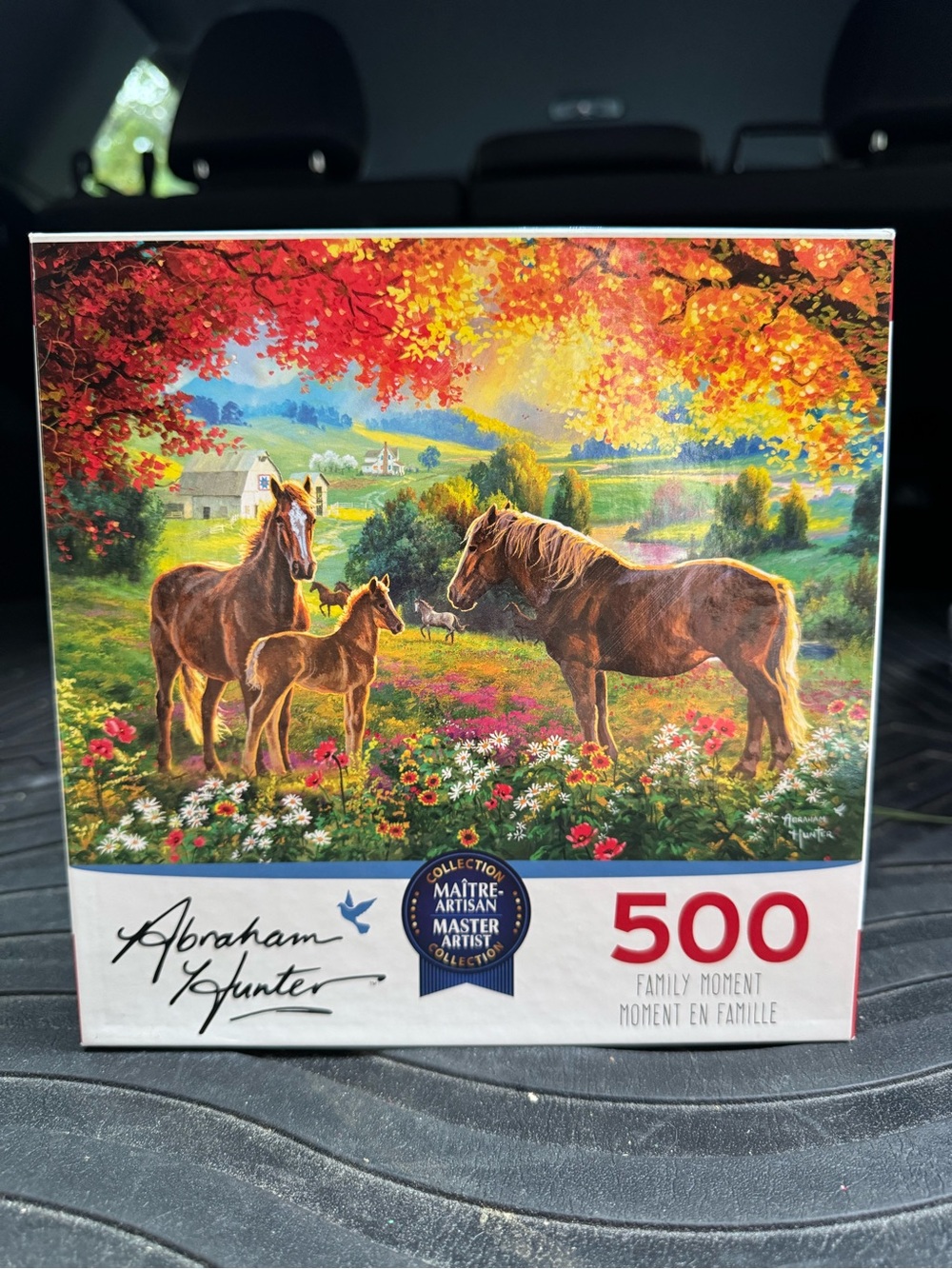 Abraham Hunter 500-Piece Puzzle - Horses in Meadow